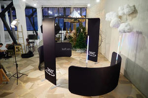 Fond de scène en forme de double <span class=keywords><strong>arc</strong></span> à 360 degrés, compatible avec les cabines photo 360, équipé de 6 tubes lumineux RGB. - Product Image 5