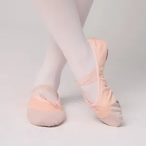 Conyson Chaussures de ballet pour filles enfants Chaussons de danse Classique Semelle fendue Cuir souple Ballerine Femmes Ventre Gym Yoga Chaussures de danse