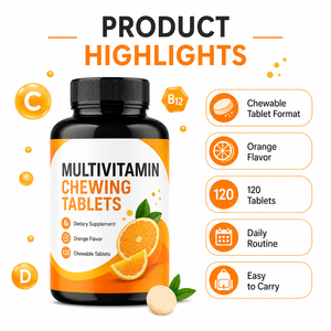 Comprimés multivitaminés sans sucre, supplément de vitamine B6 pour adolescents, soutien de l'immunité antioxydante - Product Image 3