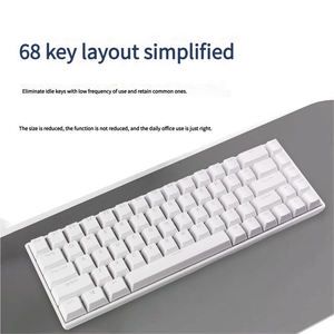 Clavier de jeu mécanique filaire 68 touches au design mini, interrupteurs à axe rouge, rétroéclairage RGB USB Type-C, clavier gamer 60 % - Product Image 4
