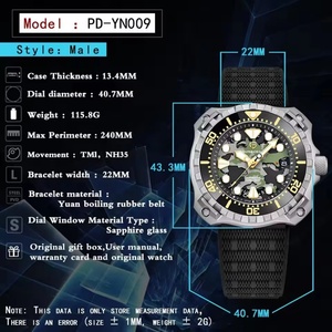 Montre mécanique pour homme PAGANI DESIGN YN009, design camouflage, cadran ajouré, automatique, 200 m, montre de plongée sportive, cadeau - Product Image 6