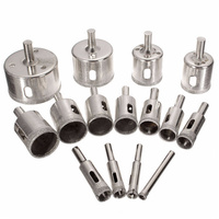 DEYI 15 pièces, scies cloches diamantées de 6-50 mm pour verre, céramique, porcelaine, marbre, diamètres 6/8/10/12/14/16/18/20/22/25/26/28/30/40/50 mm