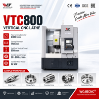 Tour CNC vertical haute précision WOJIE VTC800 pour le fraisage de grands anneaux de rotation