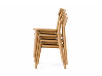 Chaise de salle à manger empilable en chêne naturel, dossier massif, chaise en kit pour café, restaurant, salle d'événements