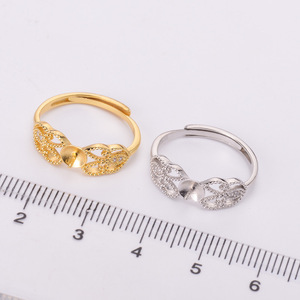 DIY S925 <b>Silver</b> Ring with 6-8mm Round <b>Beads</b> Hollow Out Jewelry Holder Trendy Inlay Rhodium Plating Accessorized Pearls 10127 - Product Image 2