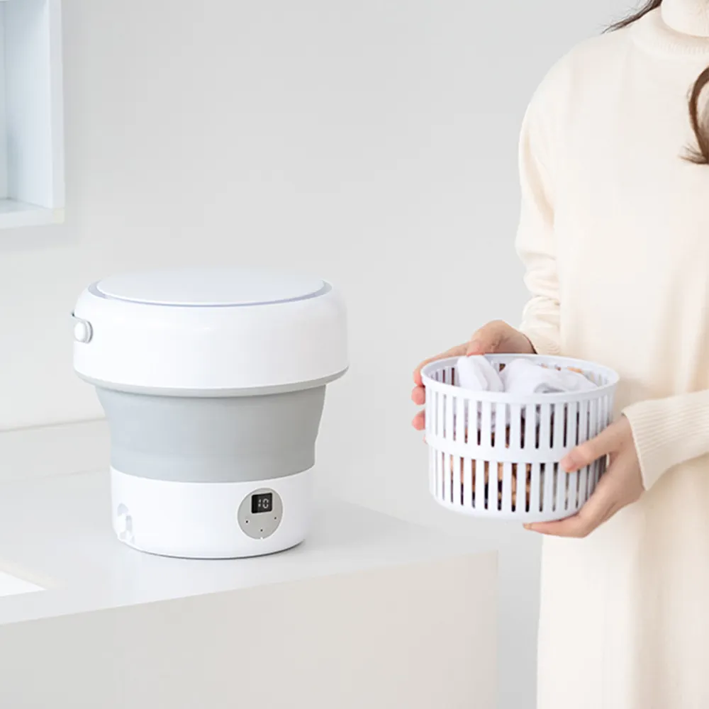 Neue halbautomatische faltbare Waschmaschine für Babykleidung tragbare faltbare Unterwäsche und Socken automatischer Wäschekorb
