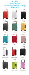 Print Logo Cartoon Solid Color PC <strong>Hard</strong> Shell <strong>Luggage</strong> Wide Handle Aluminum Trolley TSA Lock Spinner Wheels Lightweight Suitcase - Product Image 2
