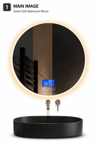 Miroir de salle de bain LED rond moderne avec capteur tactile intelligent, anti-buée, rétroéclairé, mural, circulaire, pour la maison et l'hôtel