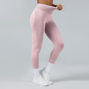 Merino Rise Texturé Guangdong bbl Extensible Liquidation Para bum Scrunch-bum Gratuit Minimaliste <span class=keywords><strong>Femme</strong></span> Sans Couture Maternité Leggings - Product Image 3