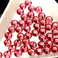 Strass thermocollant en cristal SS20, couleur verre naturel, avec colle allemande au dos, rose, pour robe, sac de 100 grosses unités