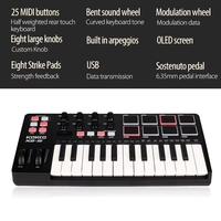 KOKKO KB-25 Piano Digital Electrónico Portátil con Batería, Mini Teclado USB MIDI, Controlador MIDI