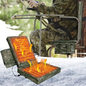 Custom Made Outdoor 2 In 1 Detachable Camouflage Heated Seat <b>Cushion</b> With Backrest For Hunting Garden Chair - Product Image 4
