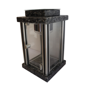 Columna de acero inoxidable de granito Perla Azul, FAROL DE PIEDRA solar <span class=keywords><strong>para</strong></span> tumba, linternas de piedra solar <span class=keywords><strong>para</strong></span> <span class=keywords><strong>cementerio</strong></span> - Product Image 5