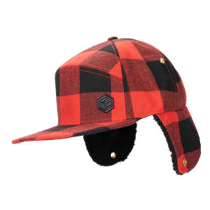 Gorra de Invierno TCA Personalizada con 6 Paneles, Parche de Goma, Orejeras de Poliéster, Color Rojo, Cierre a Presión - Product Image 3