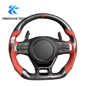 Volante Deportivo Personalizado de Fibra de Carbono Rojo y Negro con Base Plana para Kia K5 <span class=keywords><strong>Gt</strong></span> <span class=keywords><strong>Line</strong></span> K1 K2 K3 K4 2021 2022 2023 2024 2025 - Product Image 5