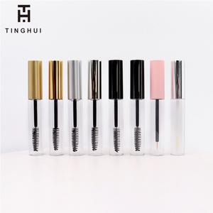 Envase de Rímel Transparente de 10 ml con Tapa Plateada Dorada Rosa, Tubo Vacío para Rímel con Cepillo - Product Image 1