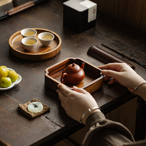 Guanlan Walnut Wood <b>Tea</b> <b>Tray</b> Solid Wood Dry Brewing Table <b>Tea</b> Ceremony Accessory Household Use - Product Image 2