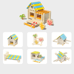 Xây Dựng Bằng Gỗ Khối Thiết Lập <span class=keywords><strong>68</strong></span> Mảnh Nghề Giáo Dục Đồ Chơi Cho Bé Trai Cô Gái Cha Mẹ Và Con Hoạt Động Nuôi Trồng 5 7 Năm - Product Image 2