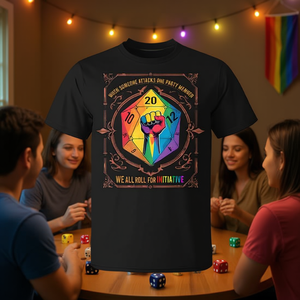 Camiseta Lgbt D20 Dice Pride Fist, unisex, manga corta, cuello redondo, promocional para adultos - Product Image 2