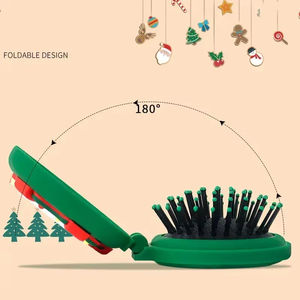 Regalo di <span class=keywords><strong>Natale</strong></span> pieghevole Mini pettine del cuoio capelluto massaggiatore portatile specchio per il trucco della testa cura utile per il restauro dei capelli - Product Image 5