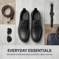 Chaussures de bureau pour hommes en cuir véritable lisse noir, légères et confortables, avec logo personnalisé, vente en gros OEM