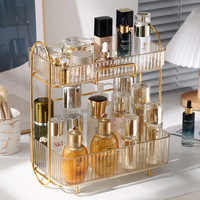Support de rangement pour coiffeuse de bureau double Boîte de rangement pour cosmétiques de toilette en plastique pour le rangement de la chambre à coucher