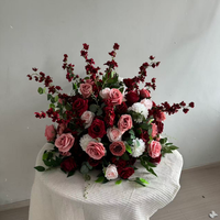 Boules de fleurs artificielles en plastique de haute qualité M-FB19, blanches, roses, vertes, bleues, roses, hortensias, centre de table pour mariage