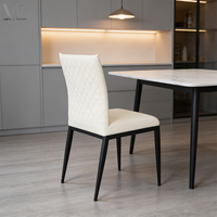 Chaise de salle à manger en cuir rembourrée, style minimaliste, mobilier de salle à manger moderne nordique de luxe, pour table à manger