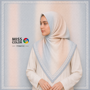 Wafa Luxury Printed Jacquard <b>Satin</b> Square Scarf Viscose Blend Matte Finish Turkish <b>Hijab</b> Headscarf Skin-Friendly Four Seasons - Product Image 4