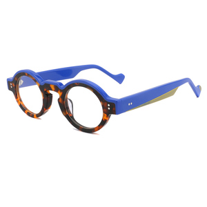 Montures de lunettes rondes à monture complète, rouge et noir, couleur unie, unisexe, légères, pour un usage quotidien, style adulte - Product Image 6