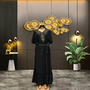 2026 Superventas Abaya Musulmana con Cuello en V y Pedrería, Túnica Africana para Mujer, Trajes Étnicos Tradicionales, Estampado Casual de Oriente Medio - Product Image 5