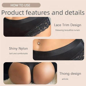 ABD Yerel Stokları 3'lü Paket Orta Bel Dantelli Tanga Bikini G-String Tanga İç Çamaşırı Seksi Dantel Tanga - Product Image 5