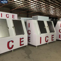 Congélateur vertical commercial à 2 portes, à température unique, pour glace en sac, avec bac de stockage, construction en acier inoxydable, isolation de 65 mm d'épaisseur