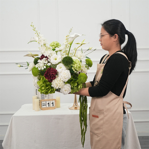 Centros de Mesa de Boda con Bola de Flores de Seda Hechas a Mano con Hortensias Blancas, Decoraciones de Mesa para Pascua y Día de la Madre - Product Image 3