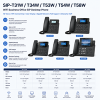 Téléphone IP YeaLink SIP-T31W T34W T53W T54W T58W WiFi pour entreprise, bureau, téléphone de bureau SIP, voix HD, écran couleur, VoIP d'entreprise