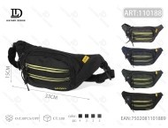 Borsa da uomo a quattro tasche in nylon a forma di barile con chiusura a cerniera per la vita quotidiana - Product Image 3