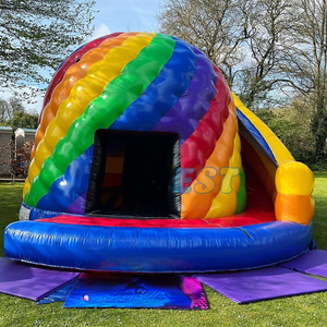 <span class=keywords><strong>Discothèque</strong></span> <span class=keywords><strong>gonflable</strong></span> d'extérieur arc-en-ciel pastel château plein d'entrain pour enfants <span class=keywords><strong>discothèque</strong></span> avec toboggan torsadé pour le plaisir de la maison de rebond - Product Image 2