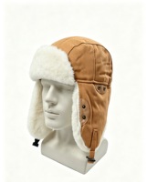 Chapeau d'hiver unisexe - Chapeau d'aviateur doublé de fausse fourrure, coupe-vent avec cache-oreilles, casquette de pilote pour le ski, le cyclisme, fournisseur de chapeaux pour temps froid