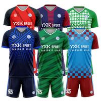 Ensemble de maillot de football personnalisé, nouveau design, respirant, tenue de football pour adultes, uniforme d'équipe, kits de football, impression numérique, 100% polyester