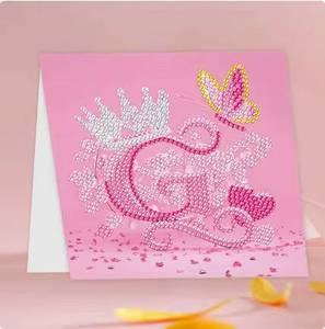 Nouvelle carte d'anniversaire à peindre avec des diamants, série alphabet, 26 lettres avec enveloppe, cadeaux - Product Image 1