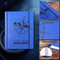 Carnet à spirale personnalisé en cuir PU, journal à reliure spirale dissimulée avec fermeture élastique, agenda imprimé, fabricant OEM