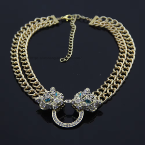 Collar Shang con Colgante de Cabeza de Leopardo, Cadena Corta para Clavícula, Collar de Moda Tanjing Lijing para Mujer - Product Image 4