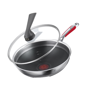 Sartén <span class=keywords><strong>Wok</strong></span> Redonda Antiadherente de Acero Inoxidable de Doble Cara con Diseño de Panal de Abeja KENGQ, la Más Vendida, para Todo Tipo de Estufas - Product Image 5