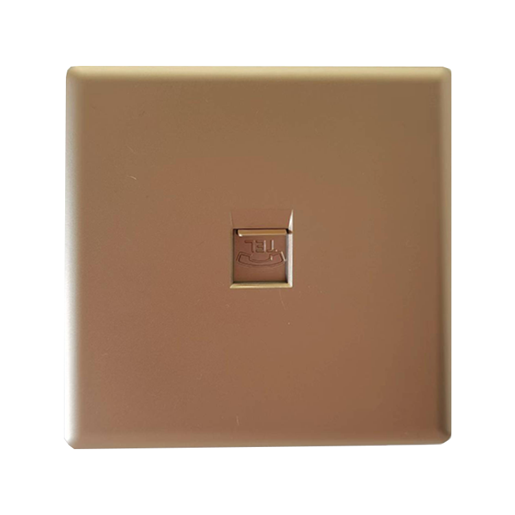 VNX Factory 250v 10A Telephone Socket UK Standard Grounding PC Material Sliver Color Wall Socket for Smart