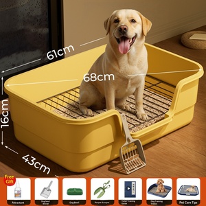 Extra große, spritzfeste Hundetoilette mit hohem Rand und Drahtgitter für kleine Hunde – Flaches Training-Urinal für Haustiere – Direktversand ab Werk - Product Image 3