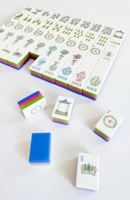 Ensemble de Mahjong pliable de luxe CXSL DZ en acrylique bleu à 4 couches, 166/160 tuiles sculptées avec précision, coffret, Mahjong américain, cadeau de Noël