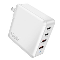 160W GaN Ports multiples USB C USB A Adaptateur secteur Charge rapide Alimentation 4 ports Chargeur mural de bureau