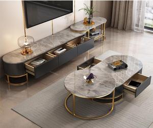 Chất lượng hiện đại sang trọng bằng đá cẩm thạch bằng gỗ LCD TV đứng tủ và Bàn cà phê đặt phòng khách phòng ngủ nổi thiết kế nội thất - Product Image 4