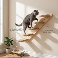 Rak Panjat Kucing Dinding Multi-Level Gaya Alam Indoor Hemat-Ruang Bahan Sisal Terlaris Antar Negara