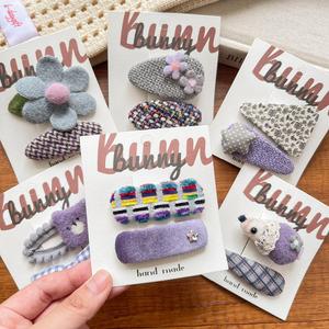 Pinzas para el Cabello Infantiles <span class=keywords><strong>de</strong></span> Estilo Coreano, Tejidas con Tela <span class=keywords><strong>de</strong></span> Dibujos Animados para Principios <span class=keywords><strong>de</strong></span> Otoño, Simples, para Niñas y Padres - Product Image 4